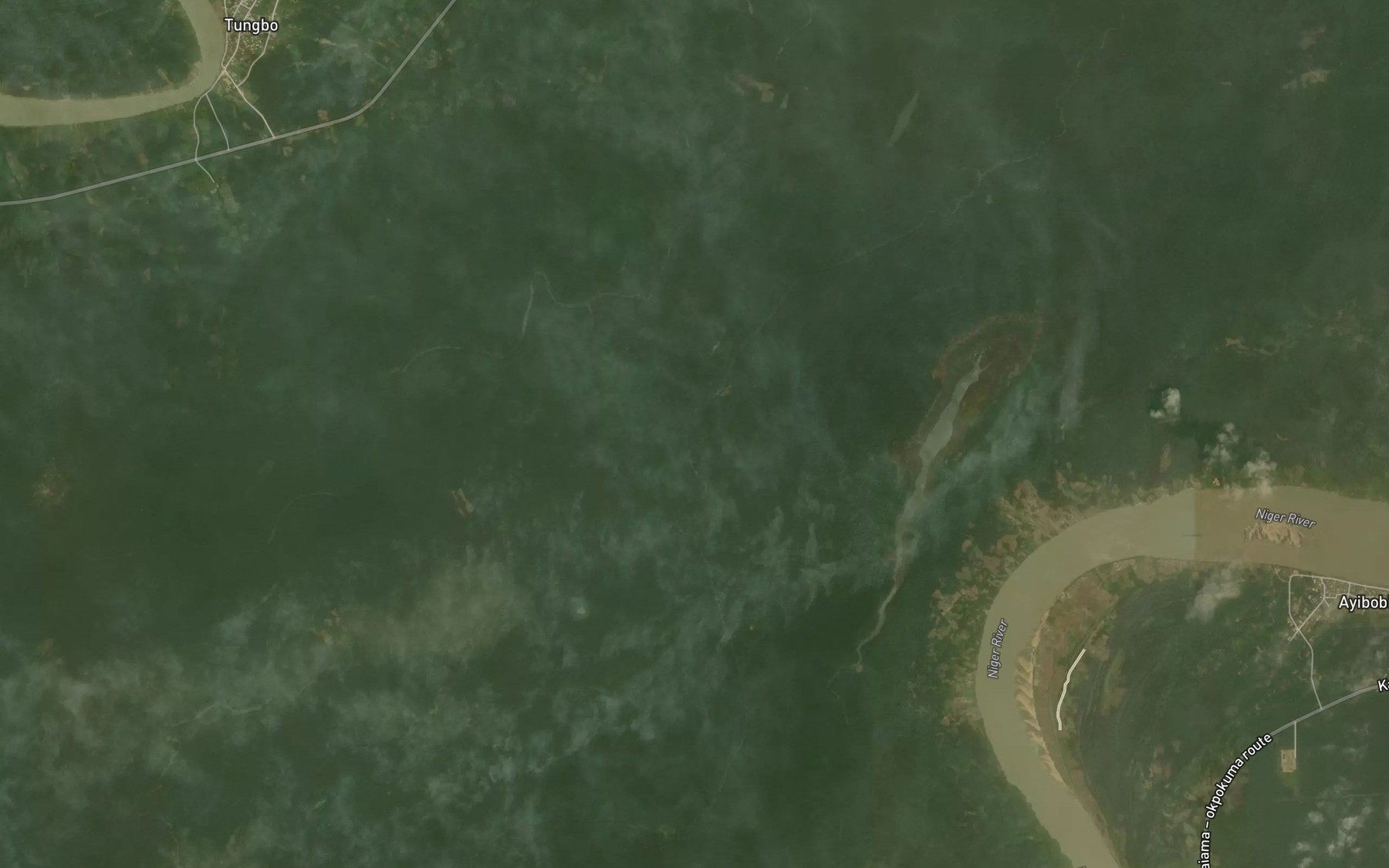 Satellite map of the Orobia Creek