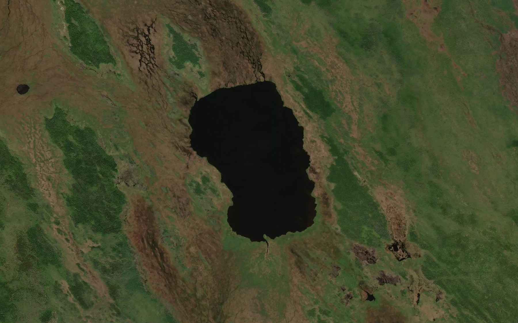 Satellite map of the Leaf Lake
