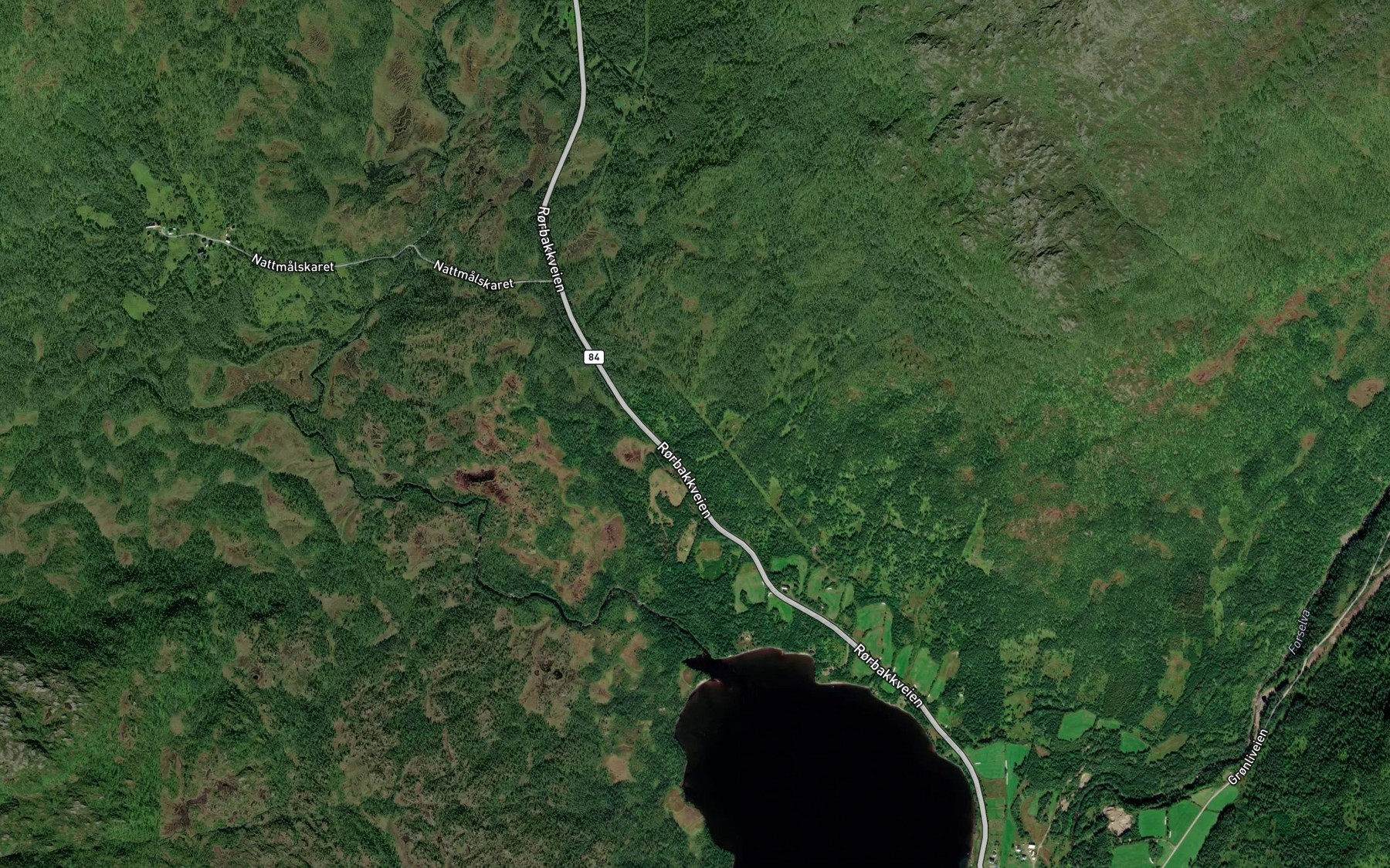 Satellite map of the Reingjerdelva