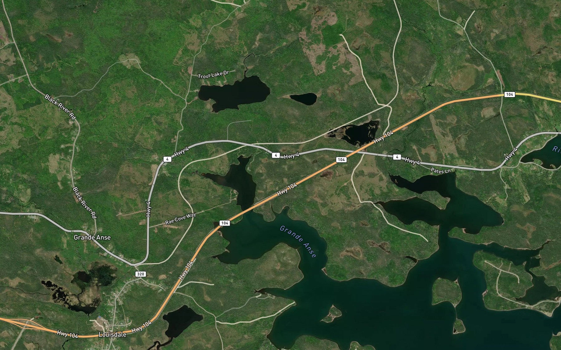 Satellite map of the False Bay Lakes