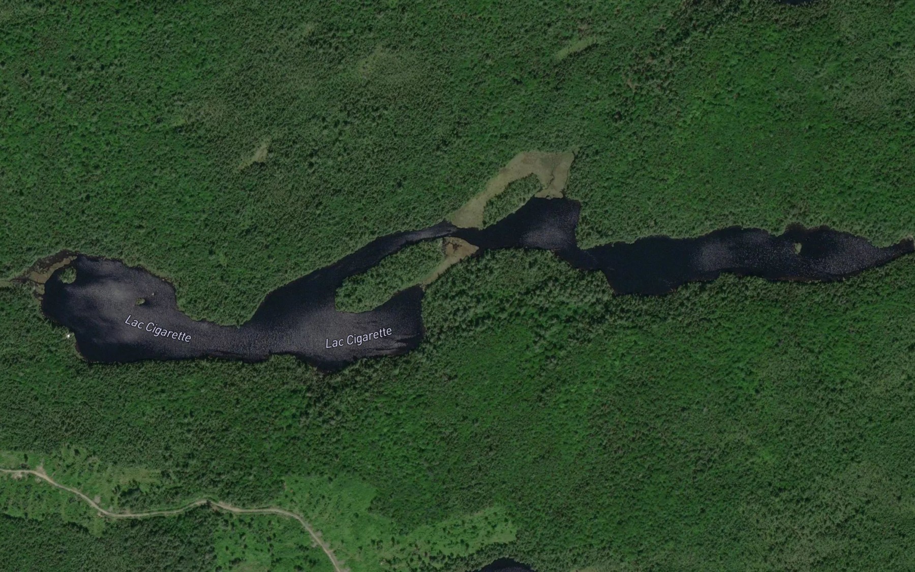 Satellite map of the Lac Cigarette