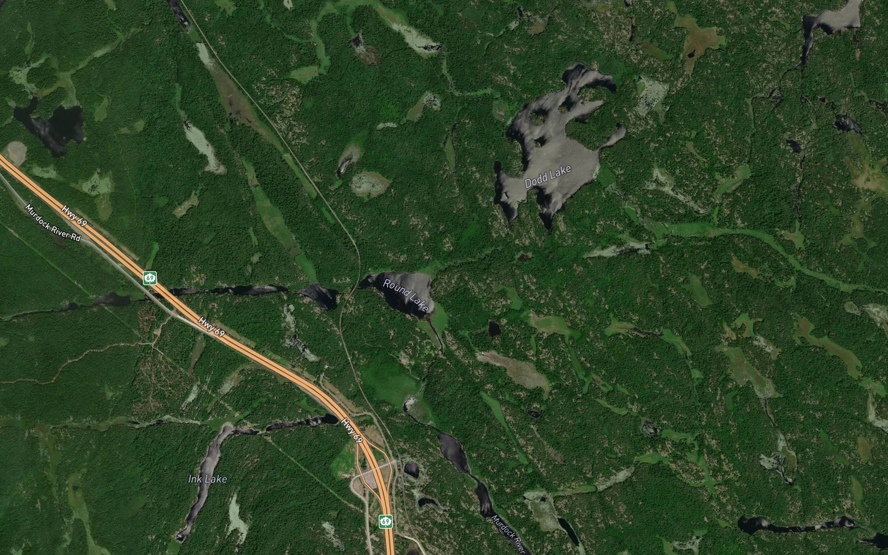 Satellite map of the Dodd Creek