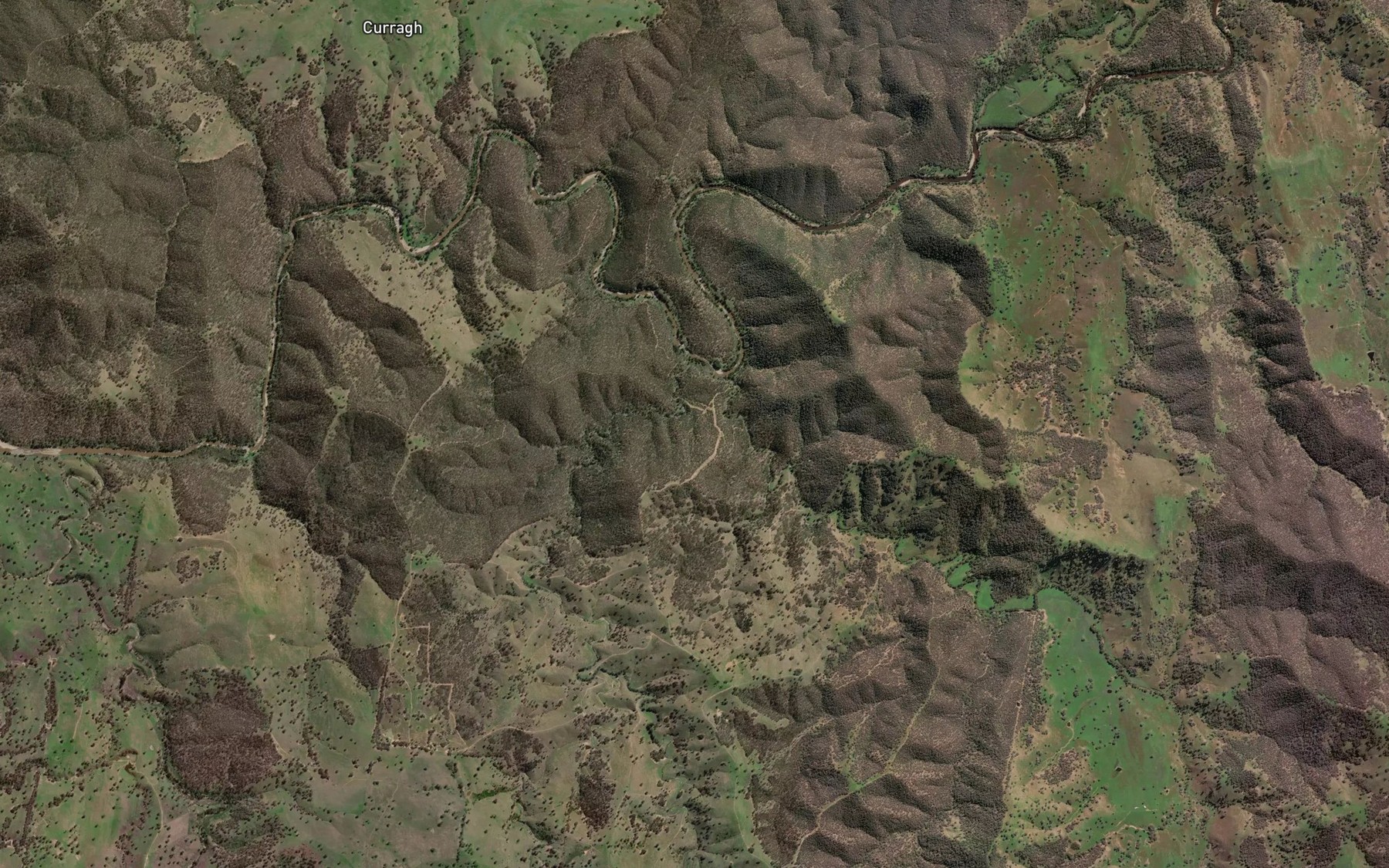 Satellite map of the Meglo Creek