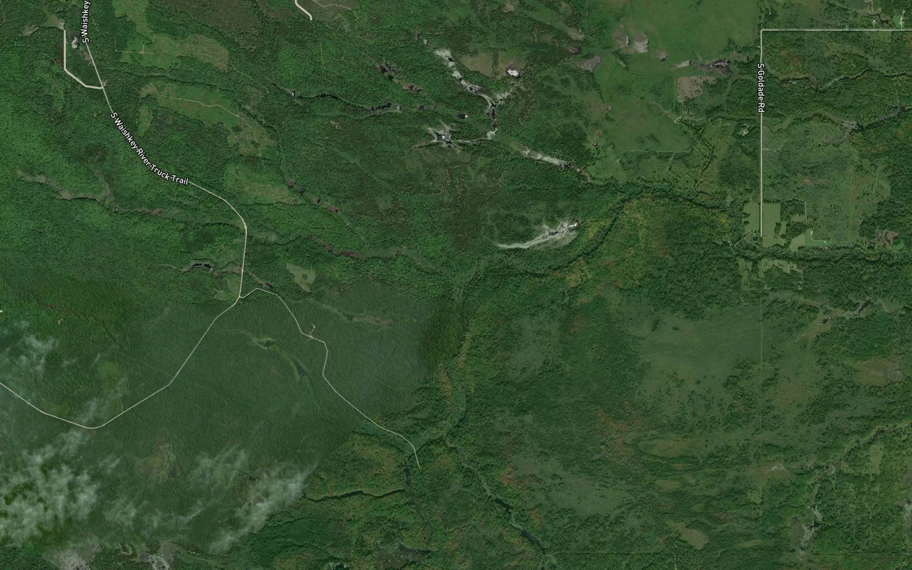 Satellite map of the Bons Creek