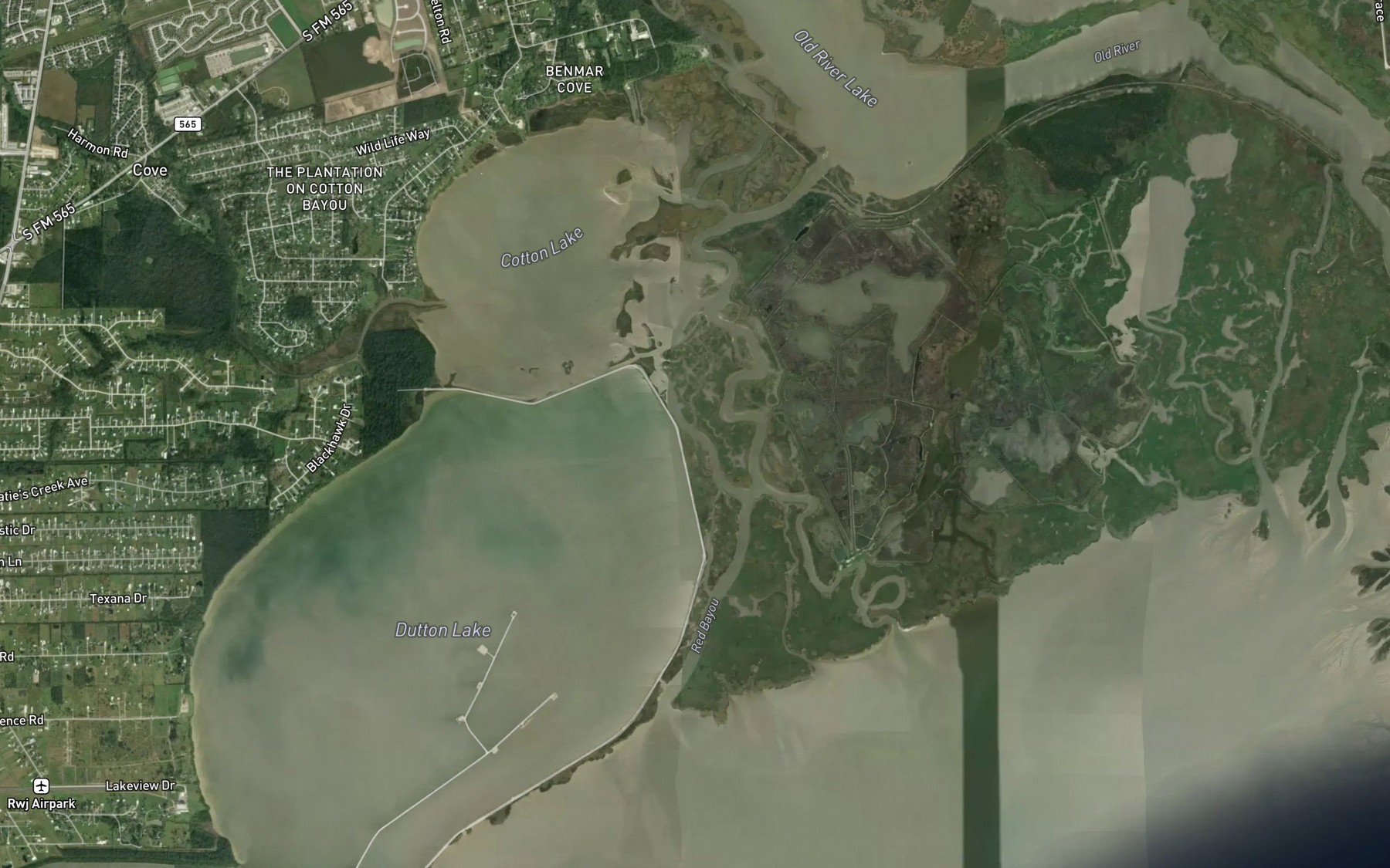 Satellite map of the High Tree Bayou