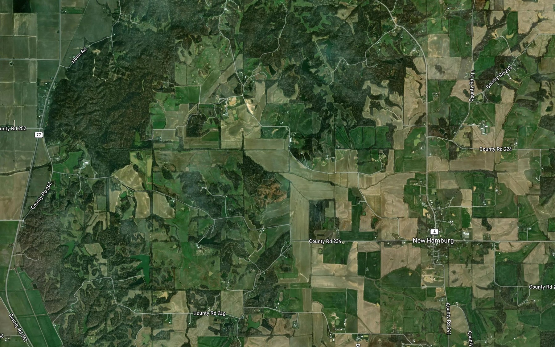 Satellite map of the Little Caney Creek