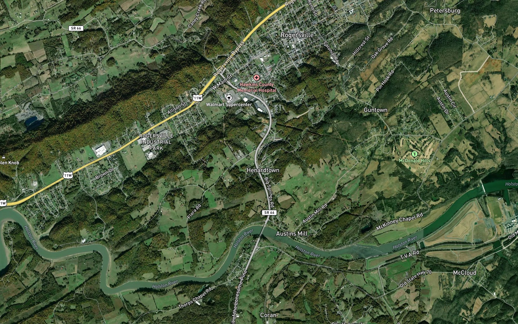 Satellite map of the Spears Spring
