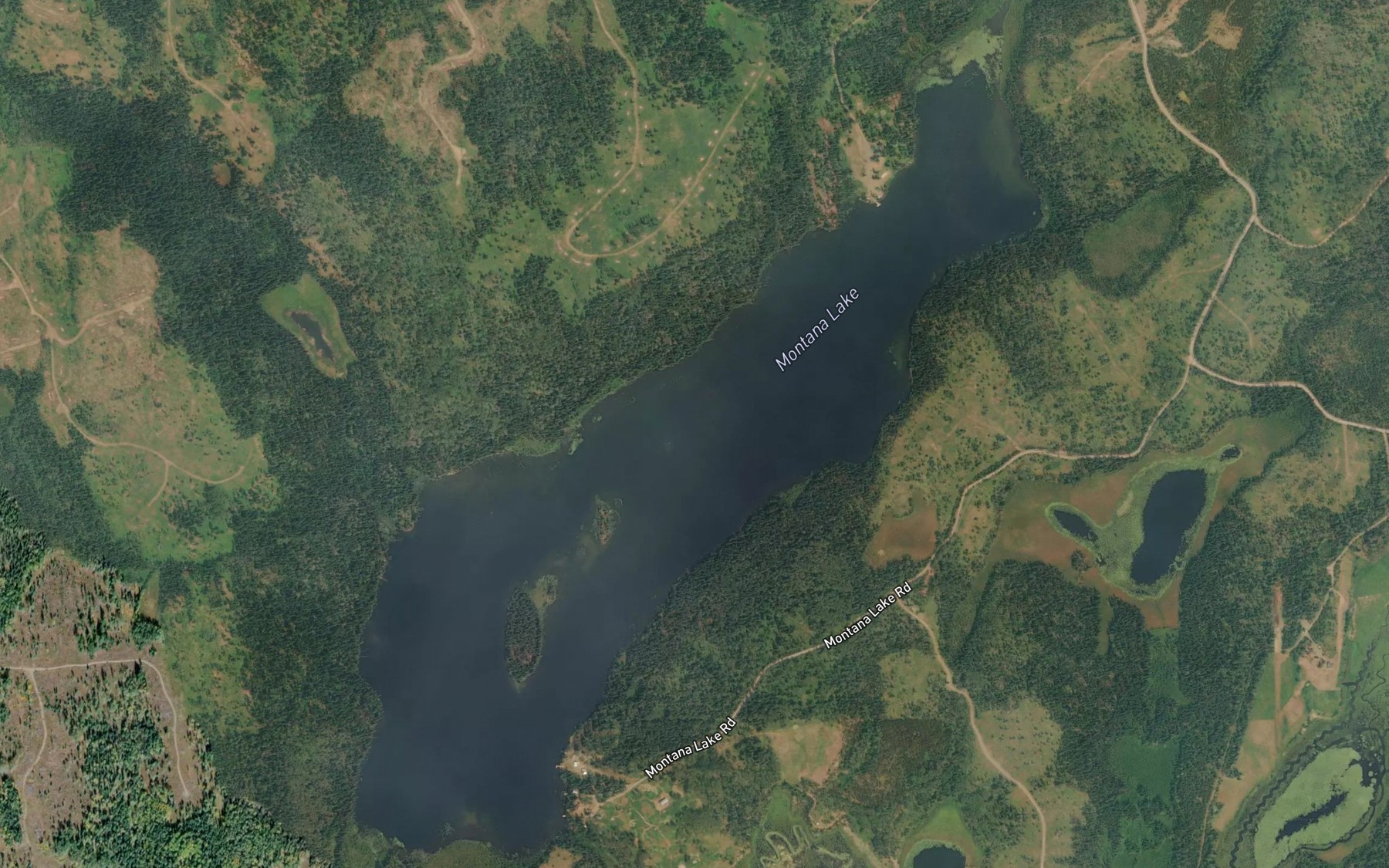 Satellite map of the Montana Lake