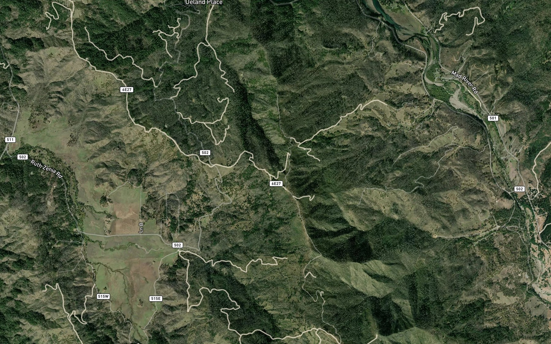Satellite map of the Allen Spring