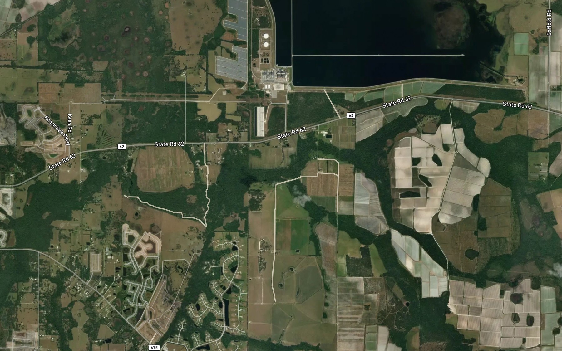Satellite map of the Tyre Creek