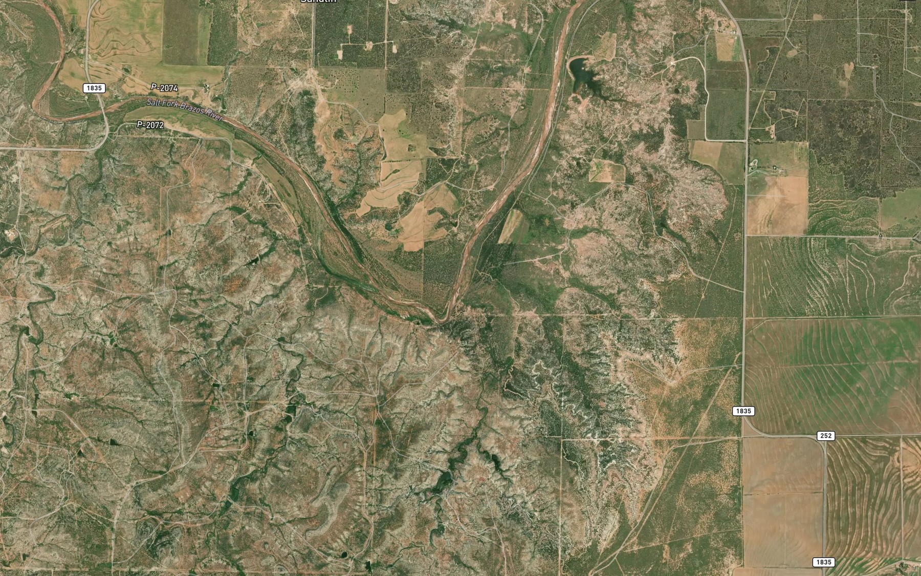 Satellite map of the Rockhouse Creek