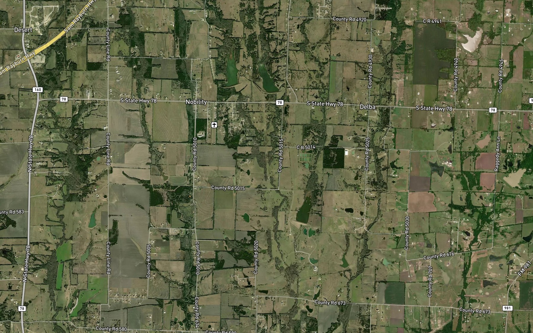Satellite map of the Dog Creek