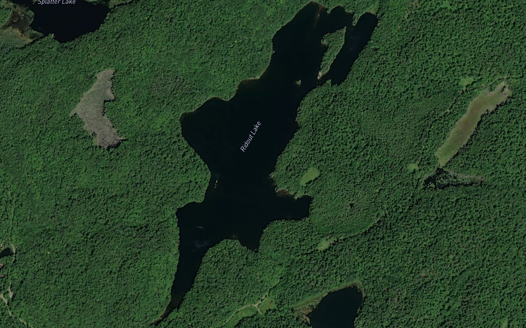 Satellite map of the Ridout Lake