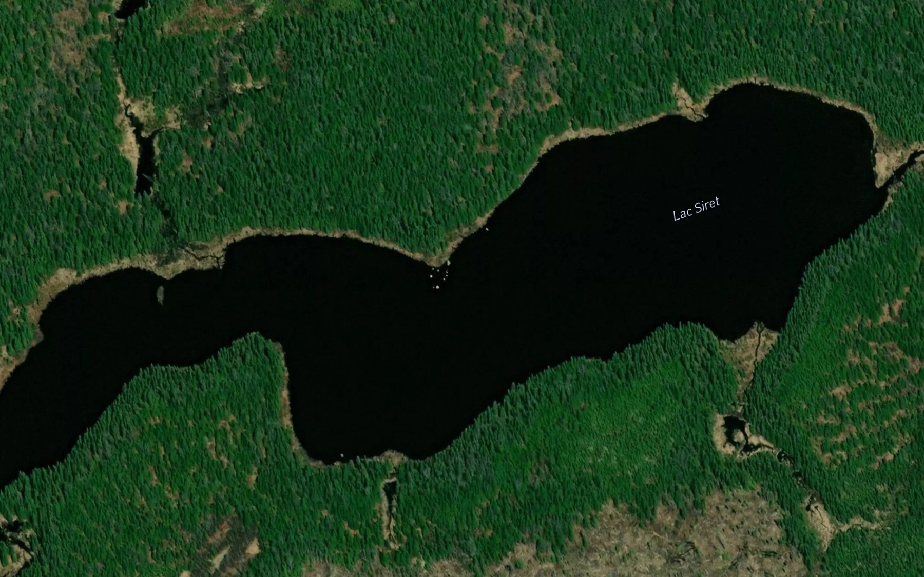 Satellite map of the Lac Siret