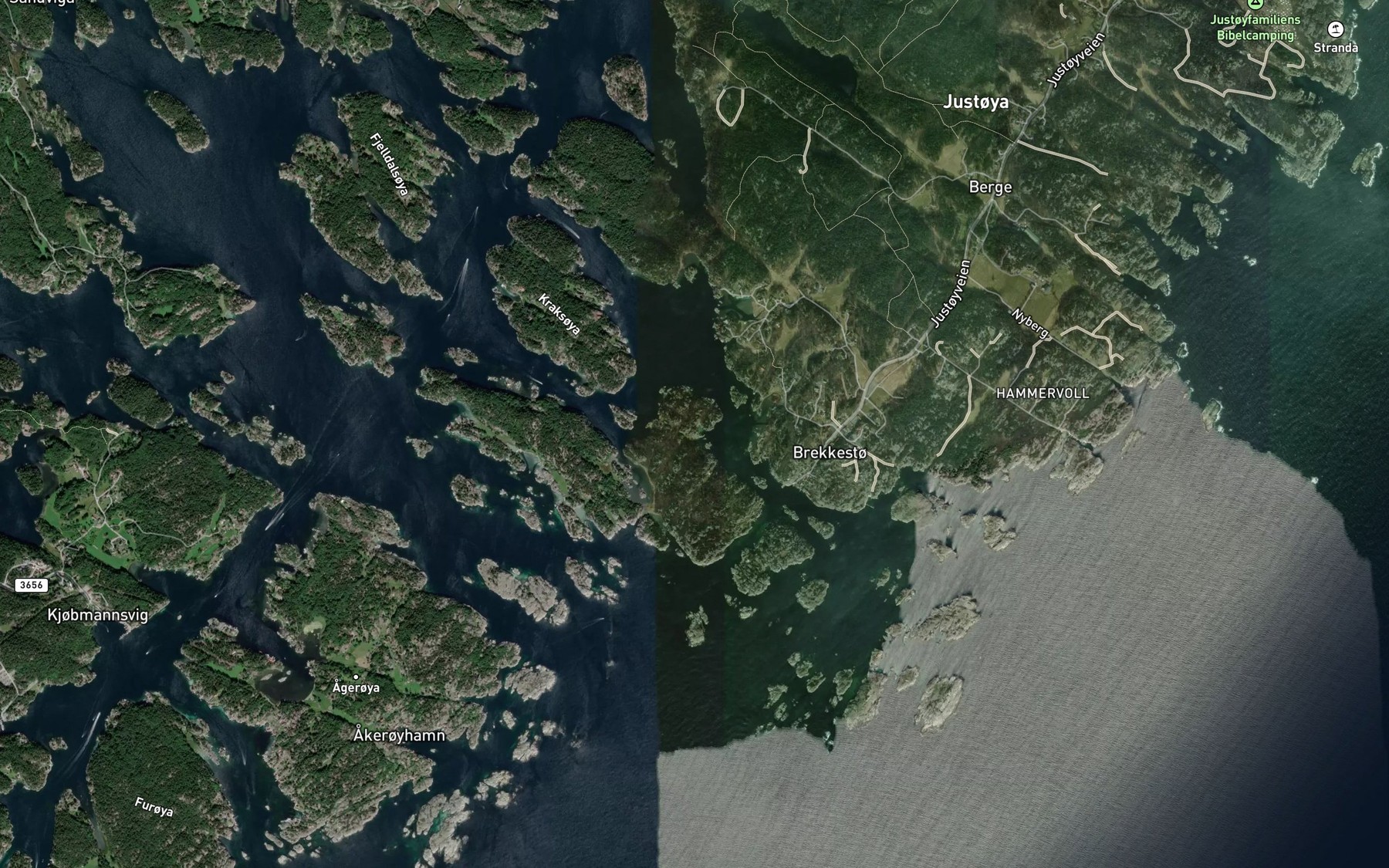 Satellite map of the Kraviga
