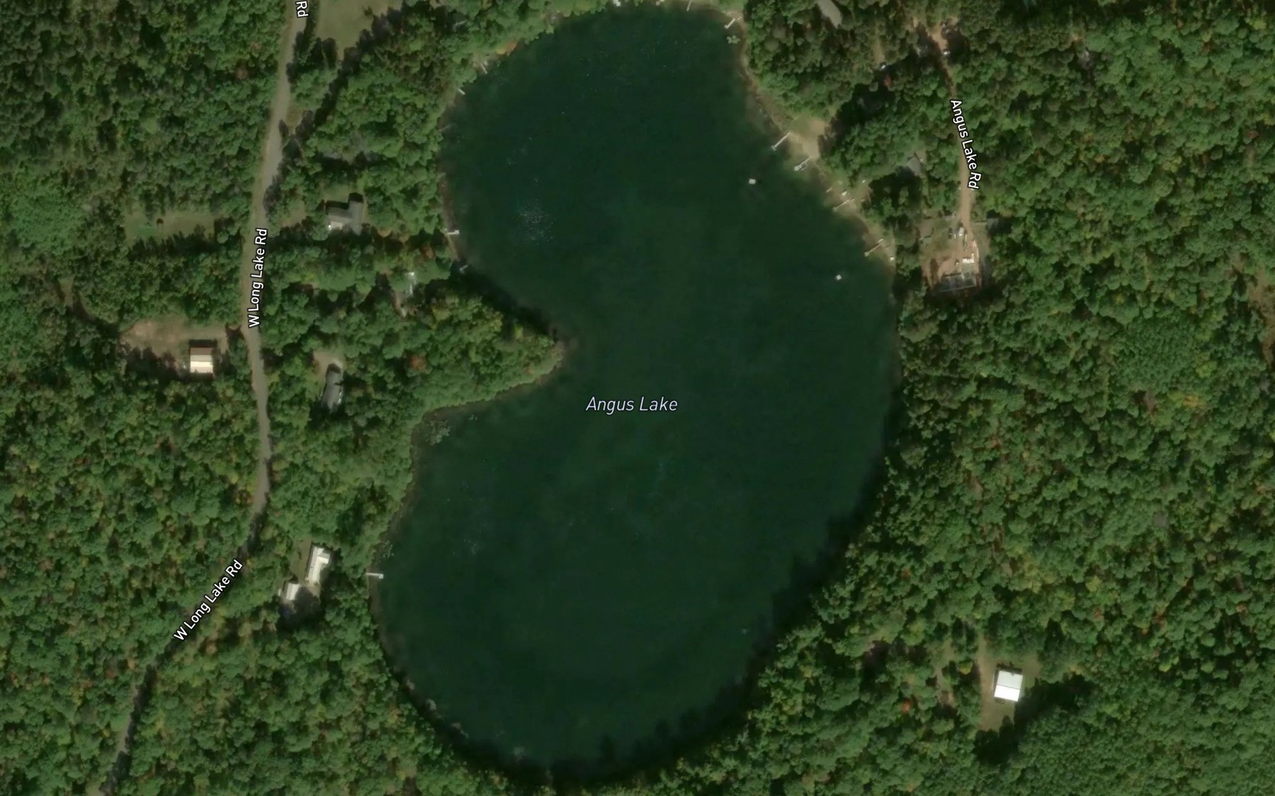 Satellite map of the Angus Lake