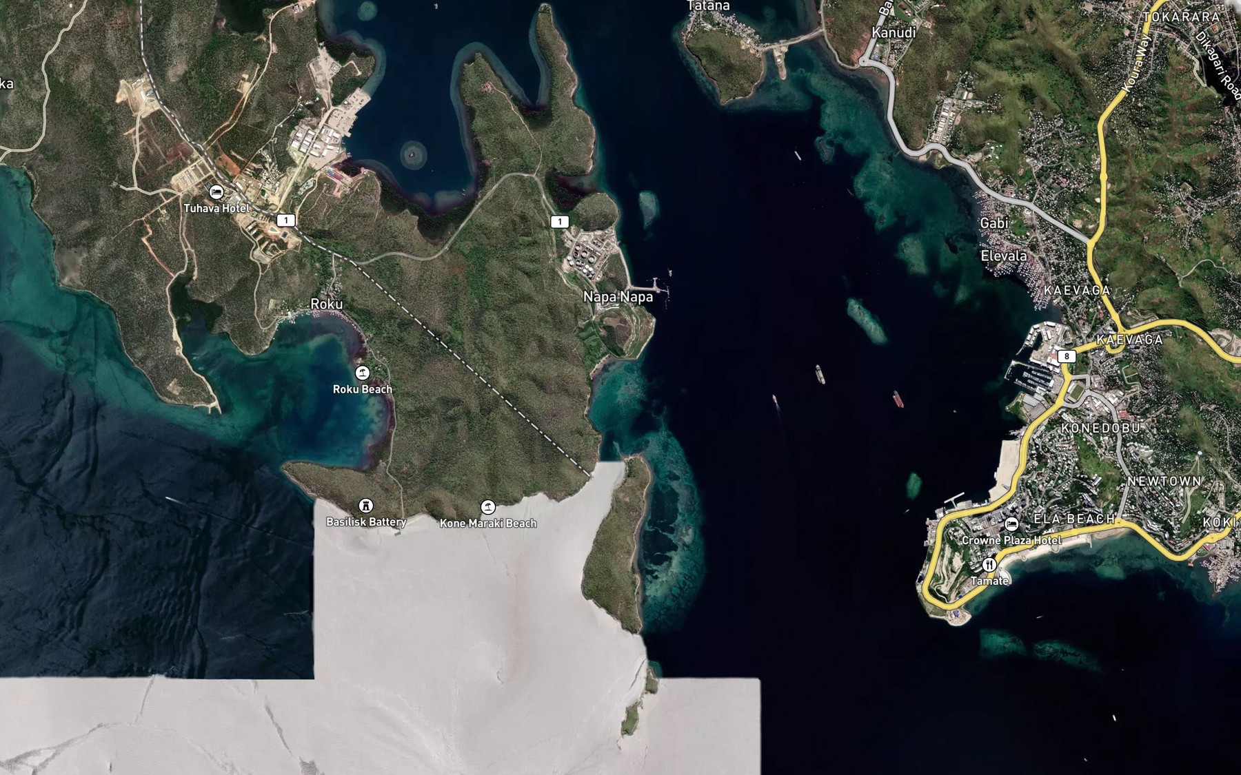 Satellite map of the Esade Motu Motu