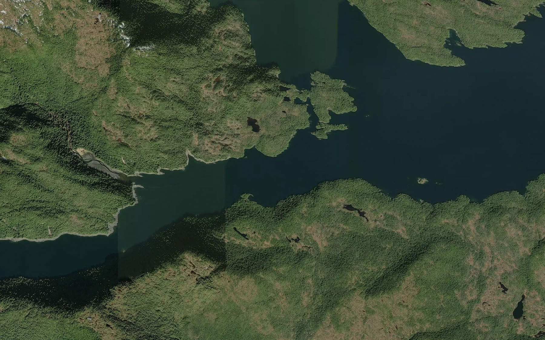 Satellite map of the West Arm Moira Sound