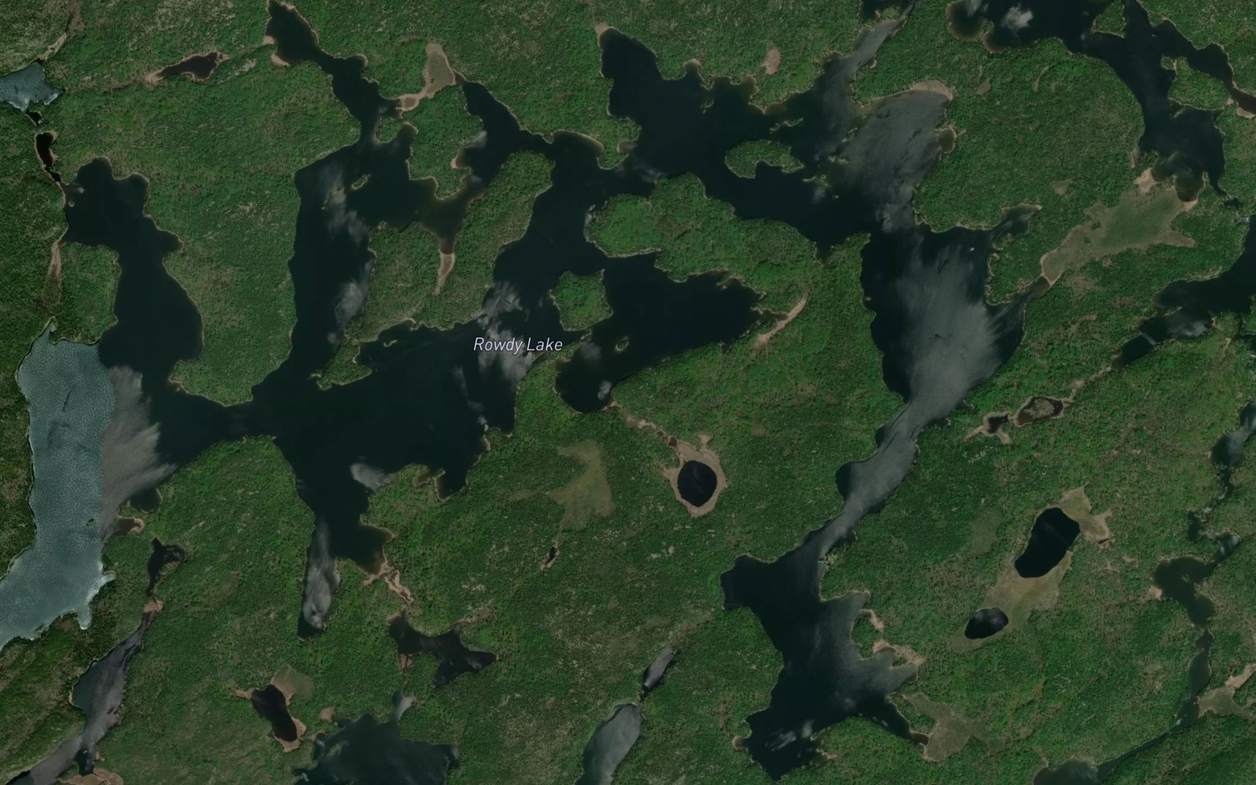 Satellite map of the Rowdy Lake