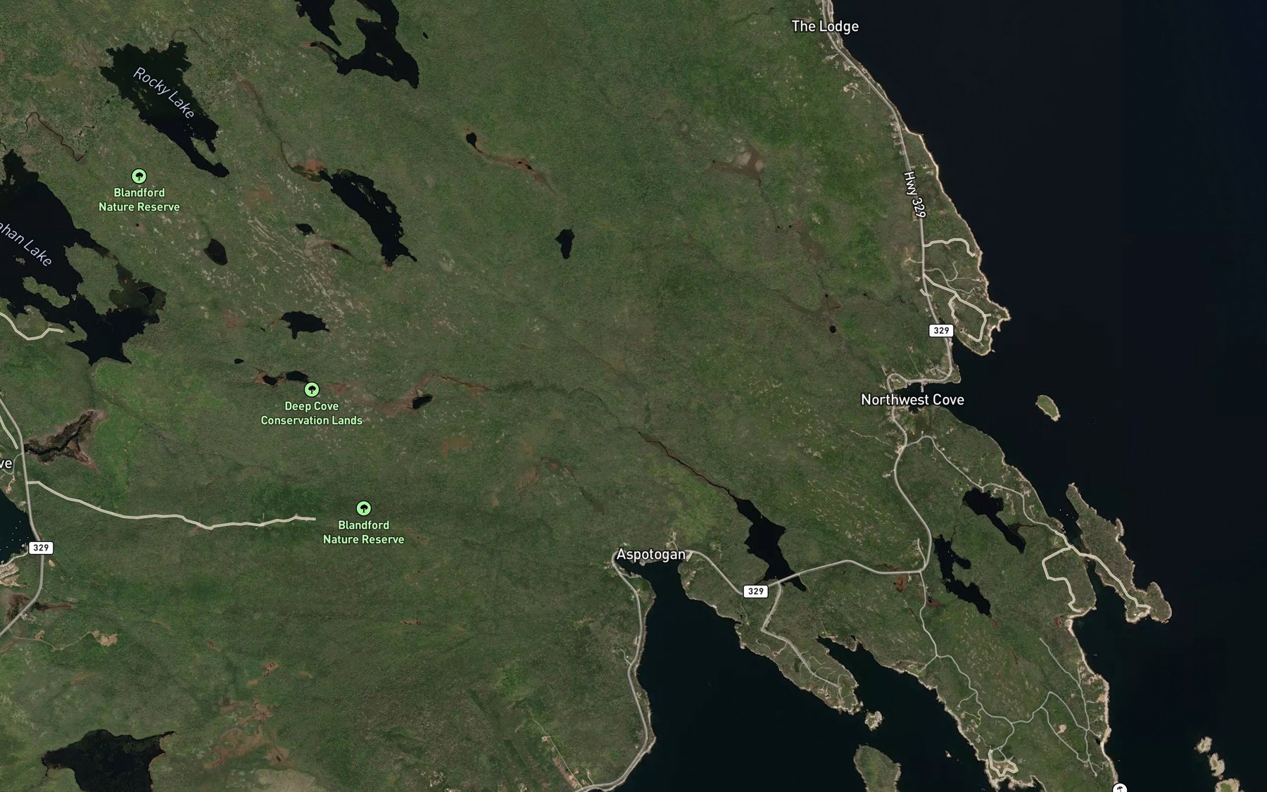 Satellite map of the Hay Marsh Brook