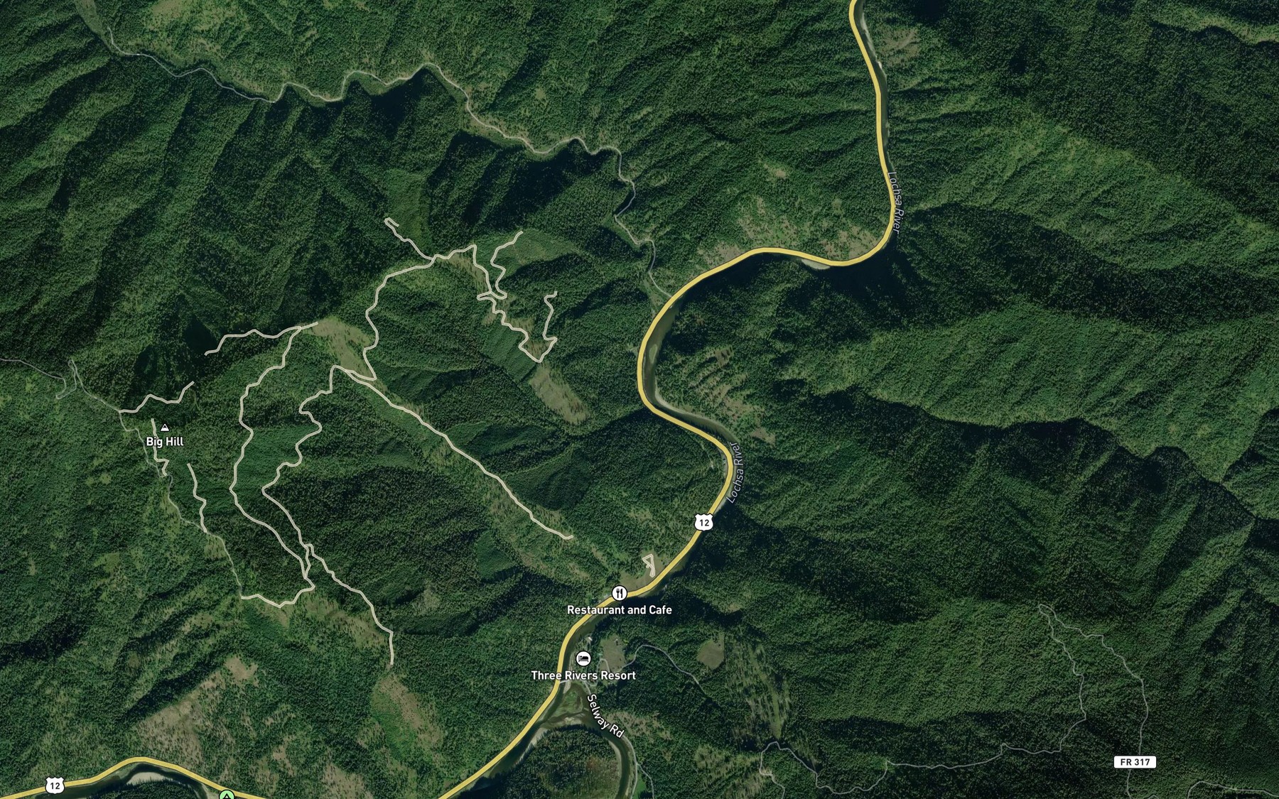Satellite map of the Icicle Spring