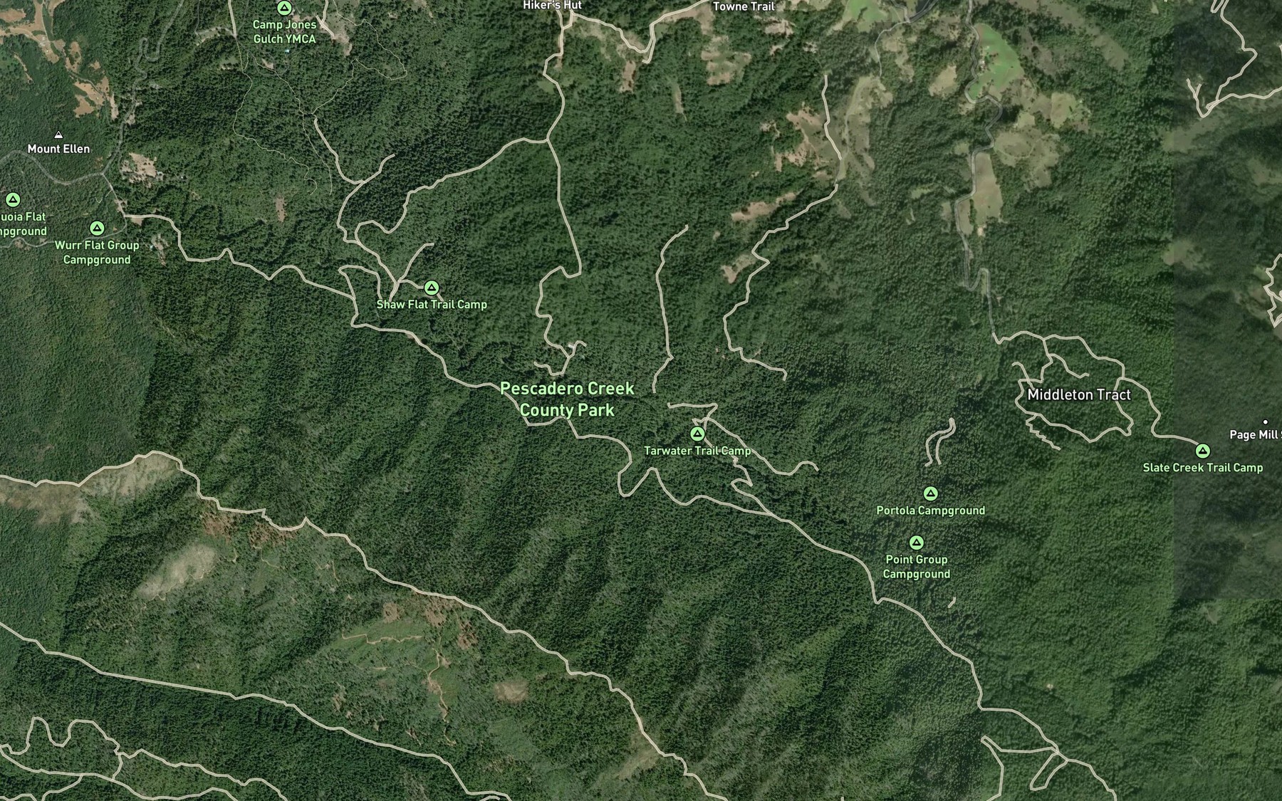 Satellite map of the Tarwater Creek