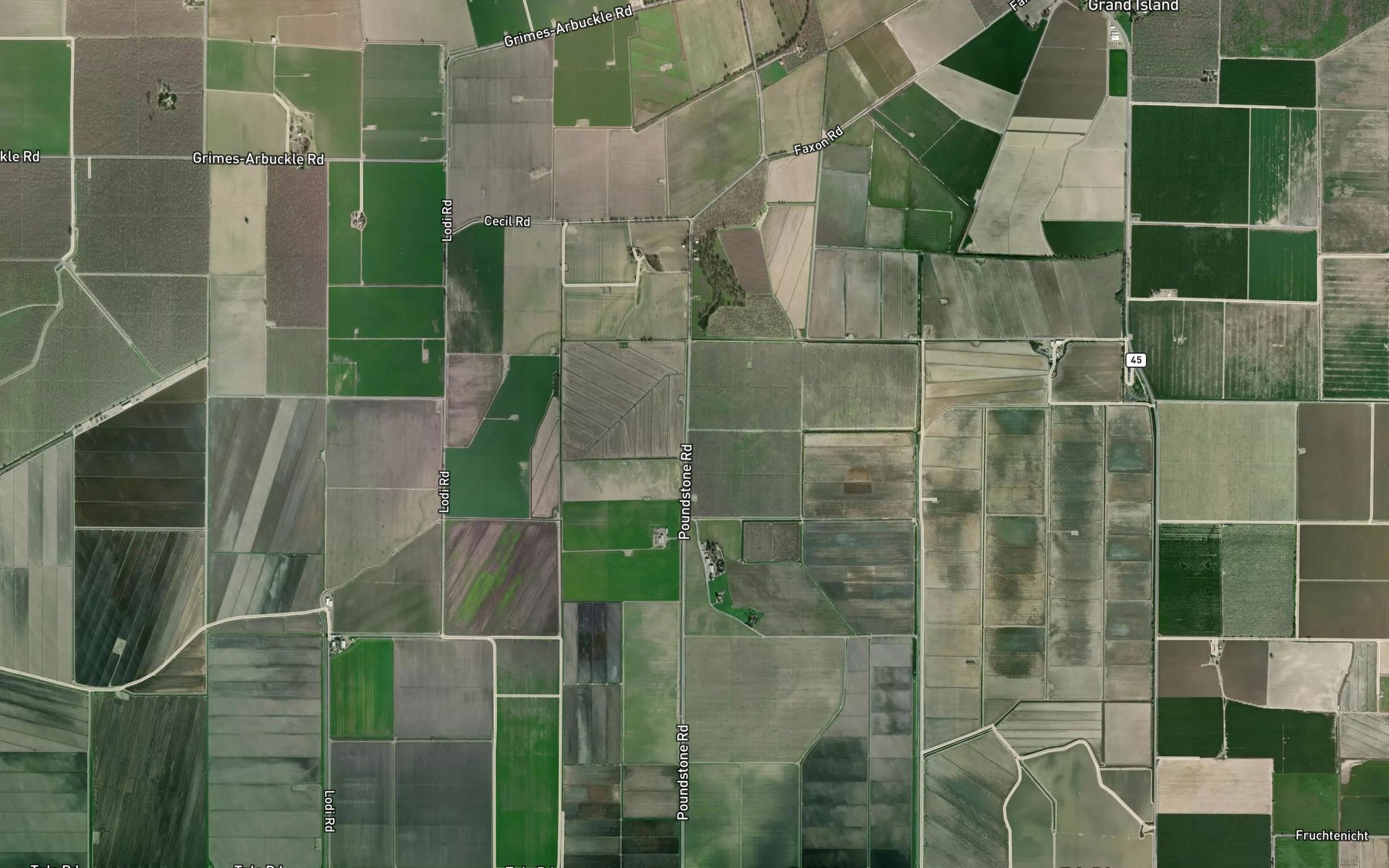 Satellite map of the Byers Slough