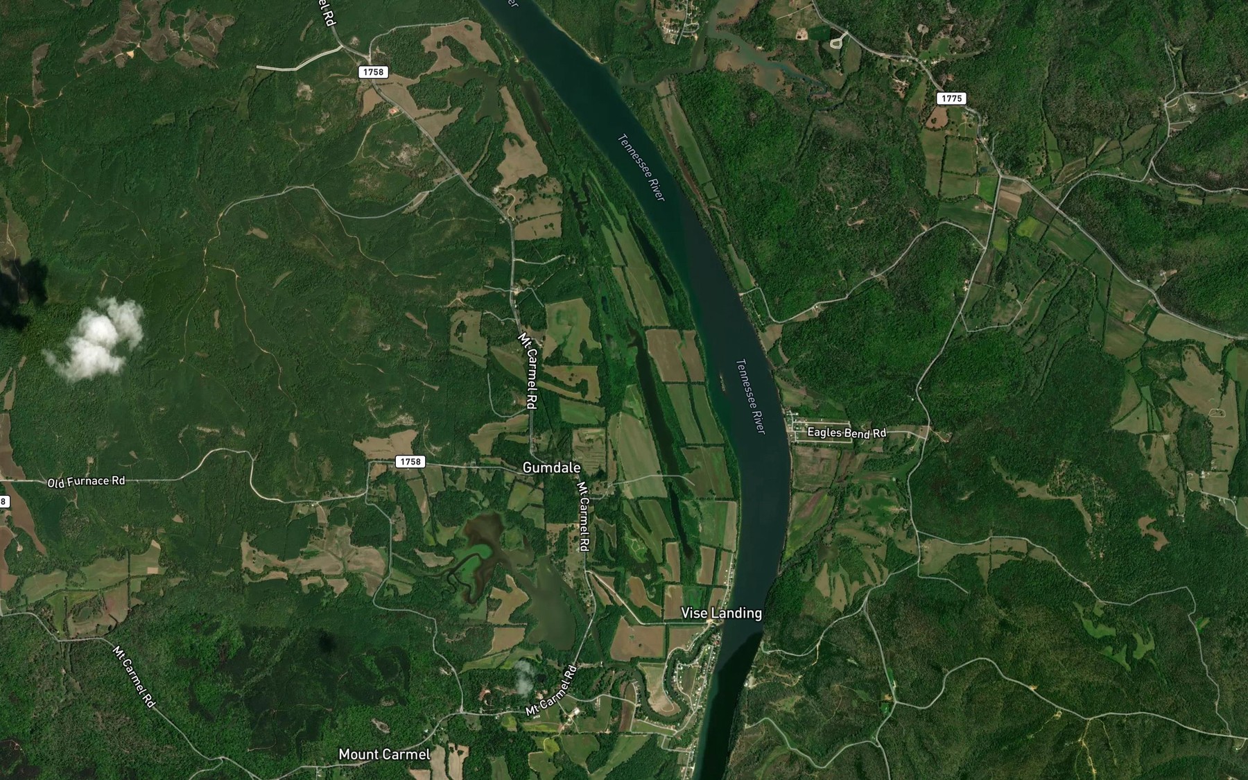 Satellite map of the Halabough Branch
