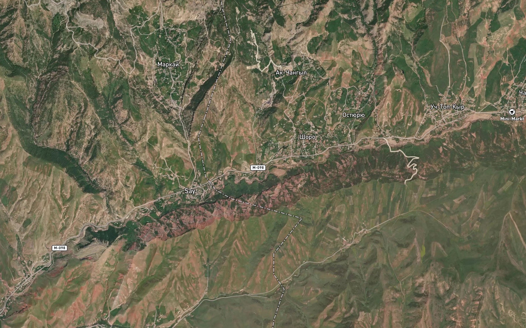 Satellite map of the Ak-Changyl