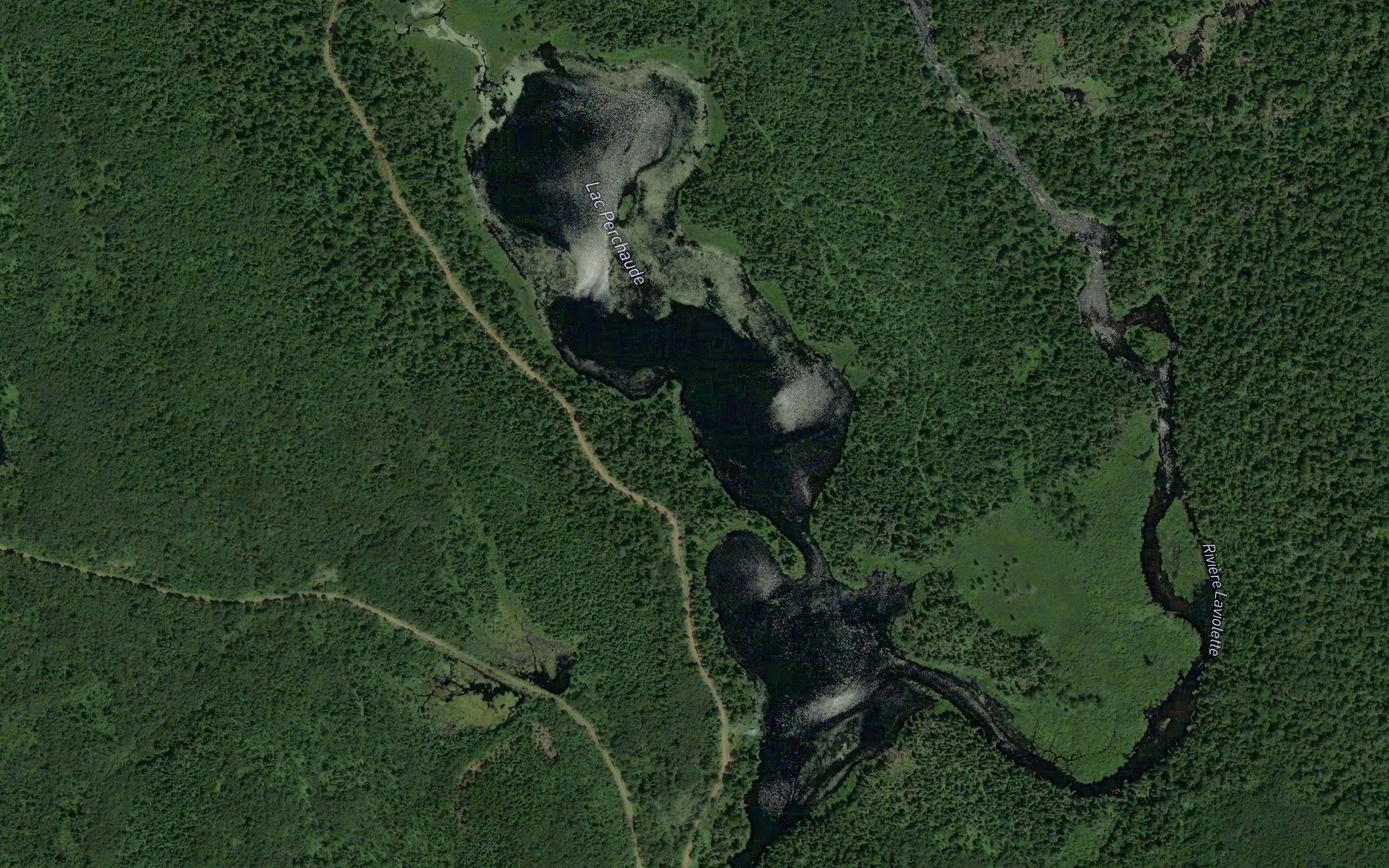 Satellite map of the Lac Perchaude