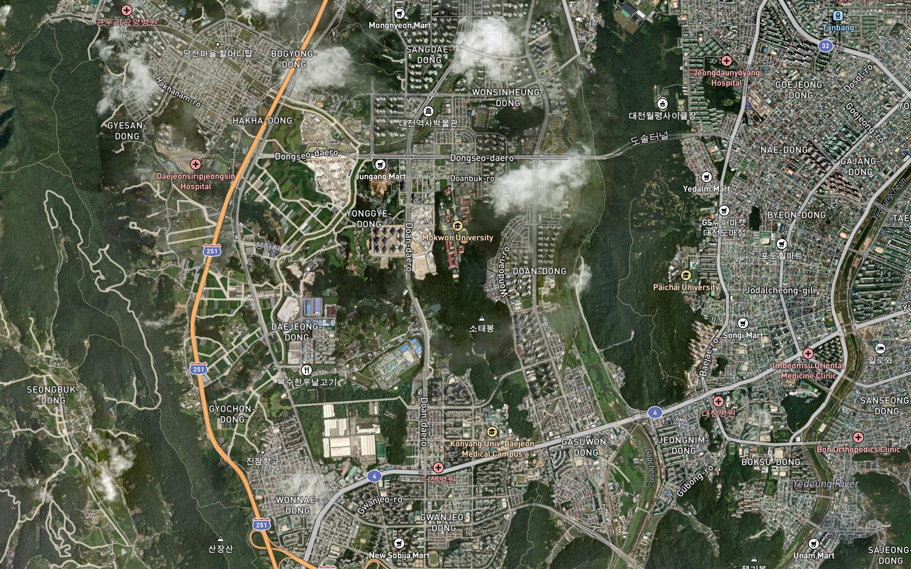 Satellite map of the Dodeokgol-soryuji