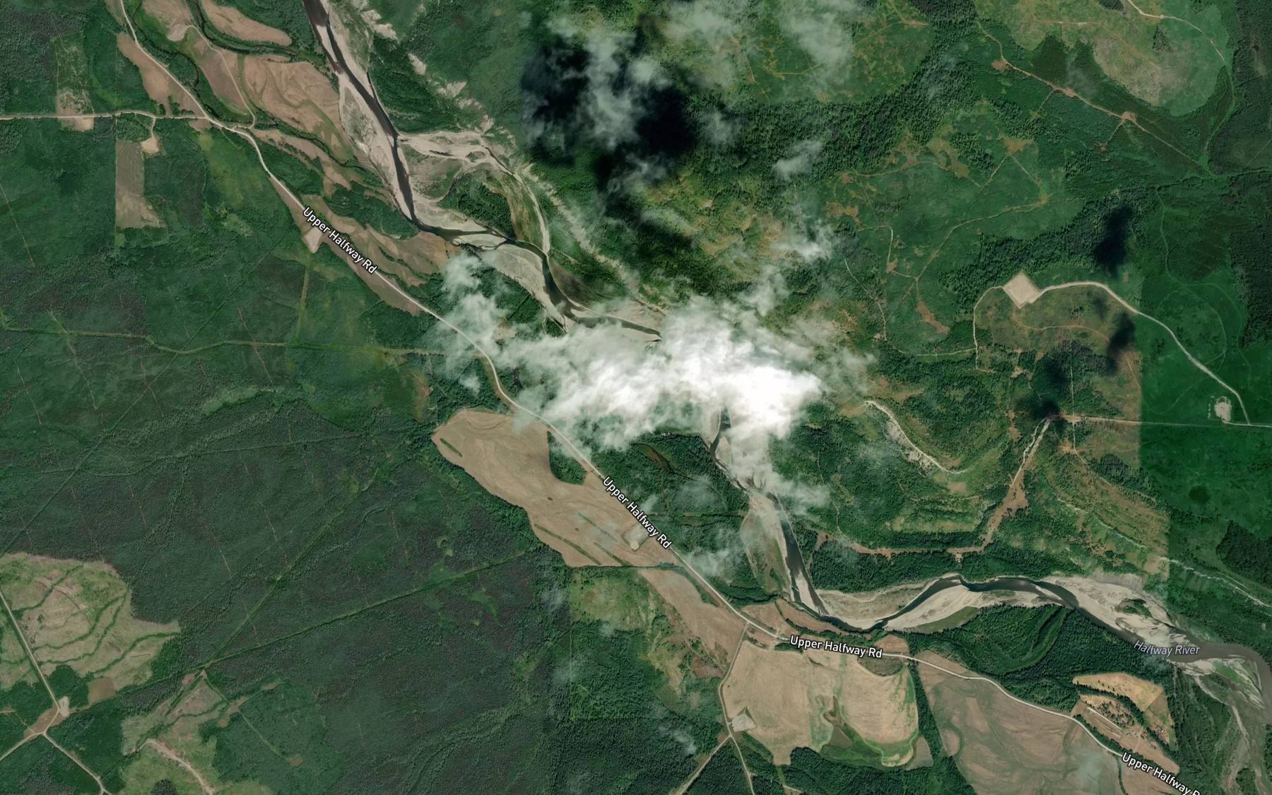 Satellite map of the Dirty Creek