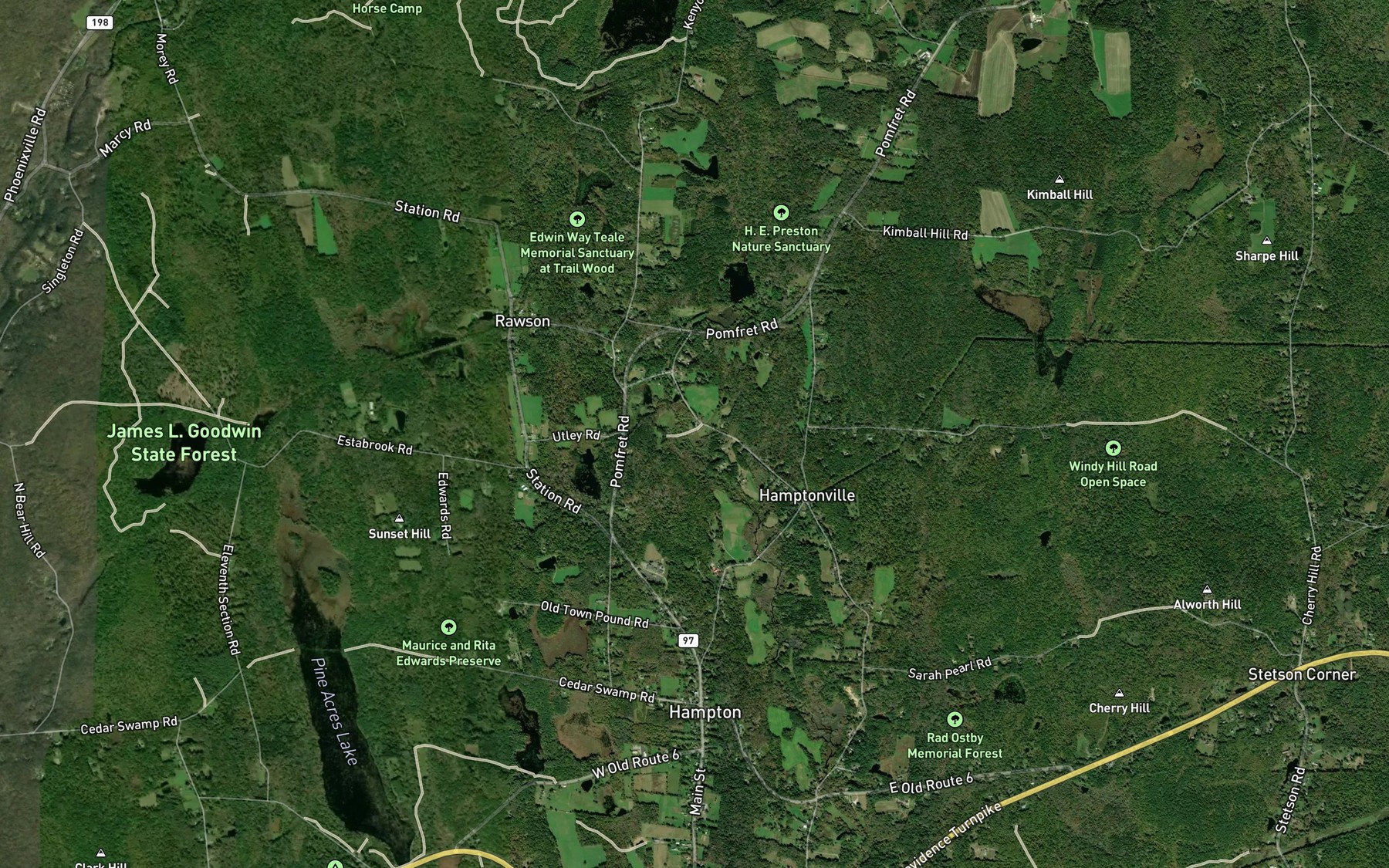 Satellite map of the Fuller Brook
