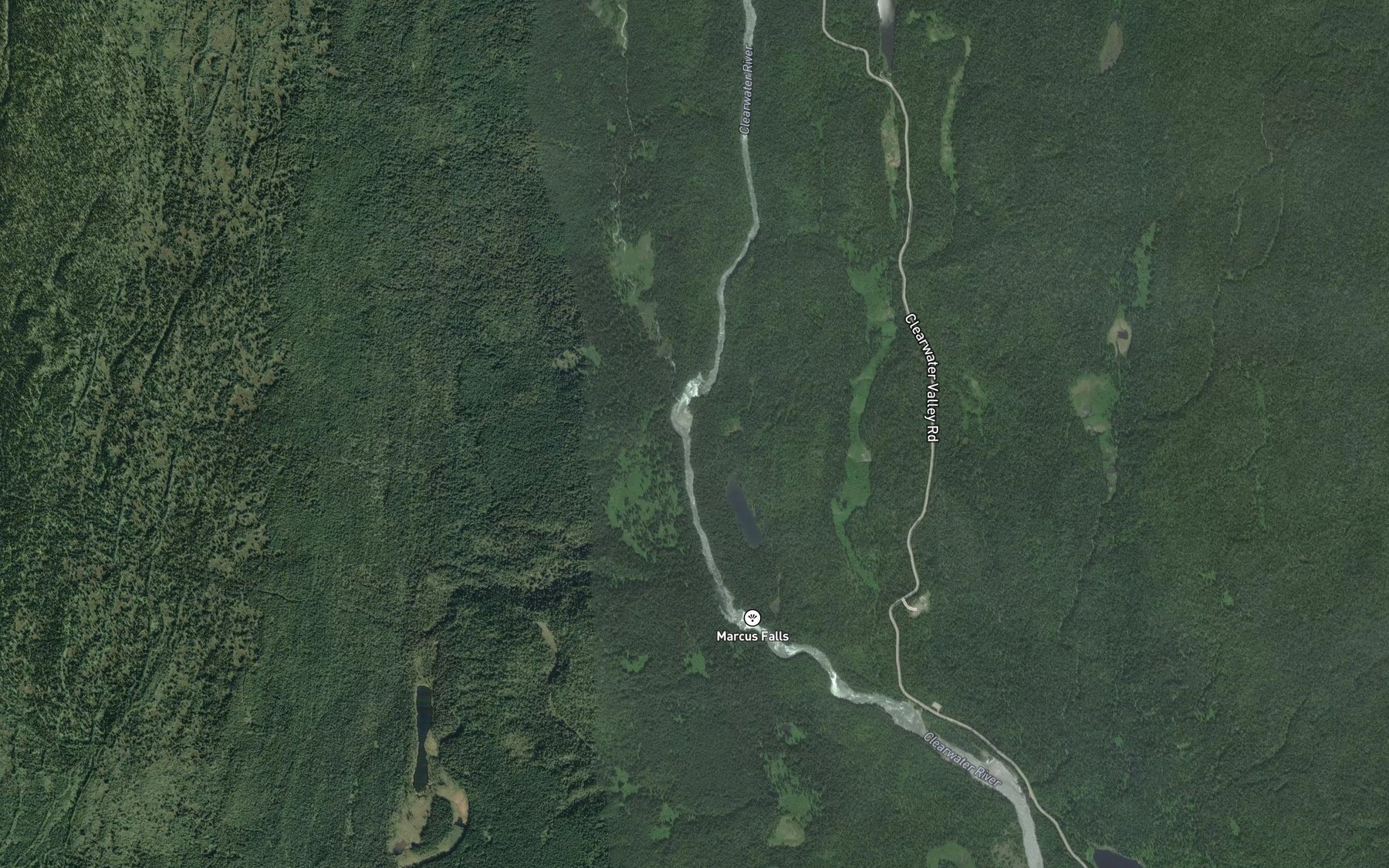 Satellite map of the Beaver Creek