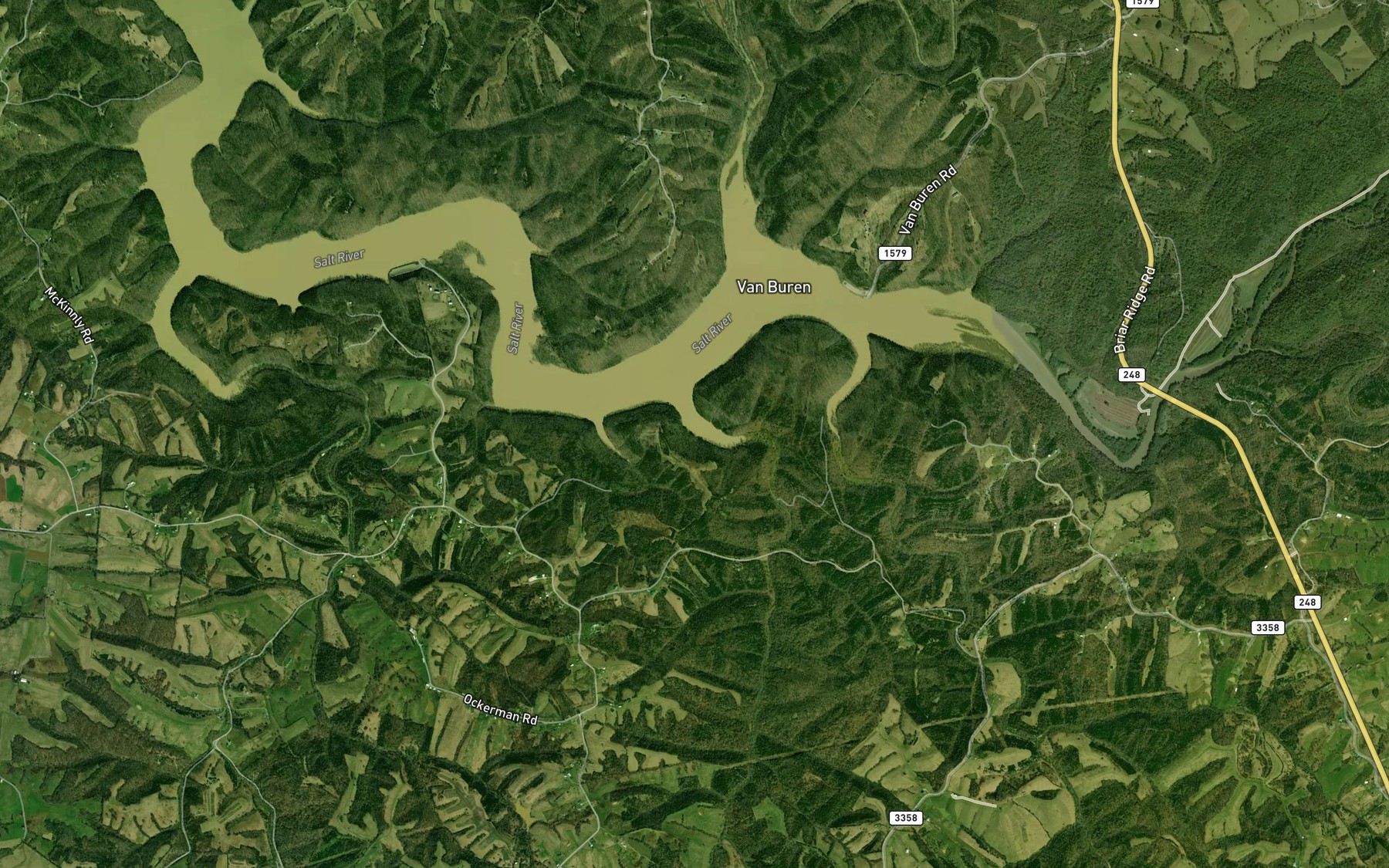 Satellite map of the Levy Creek