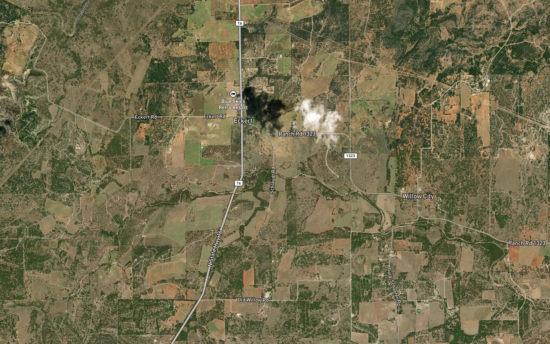 Satellite map of the Knott Branch