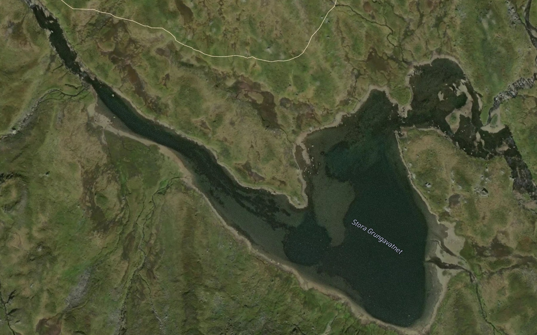 Satellite map of the Grungavatnet,store