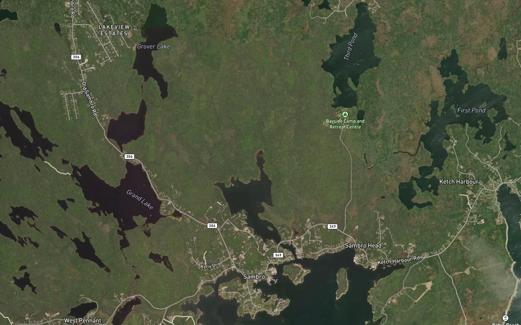 Satellite map of the Northeast Cove