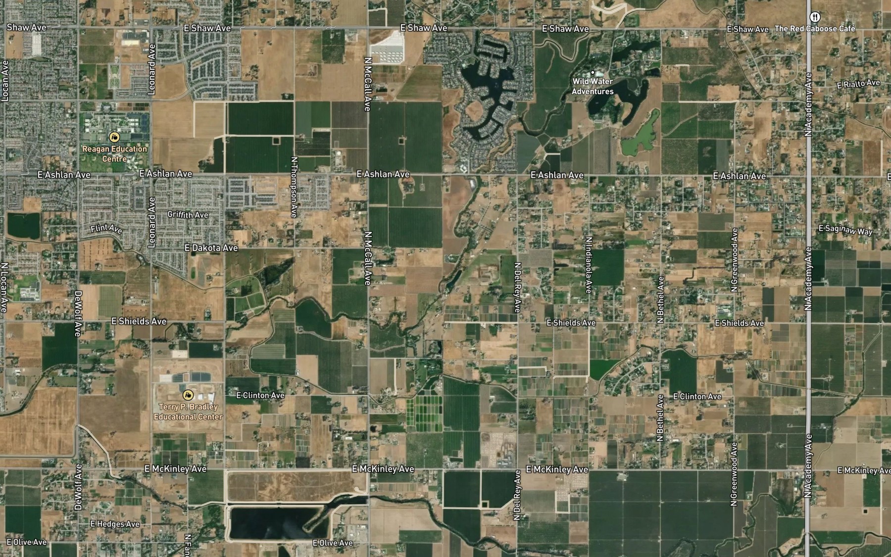 Satellite map of the Redbank Slough