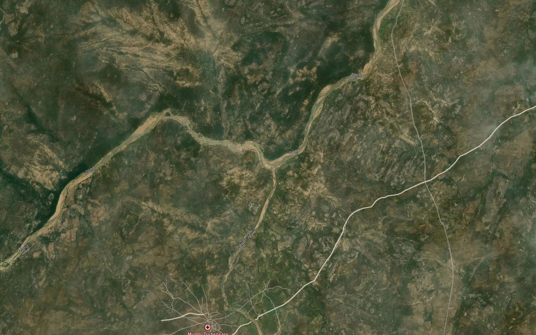 Satellite map of the River Jauro
