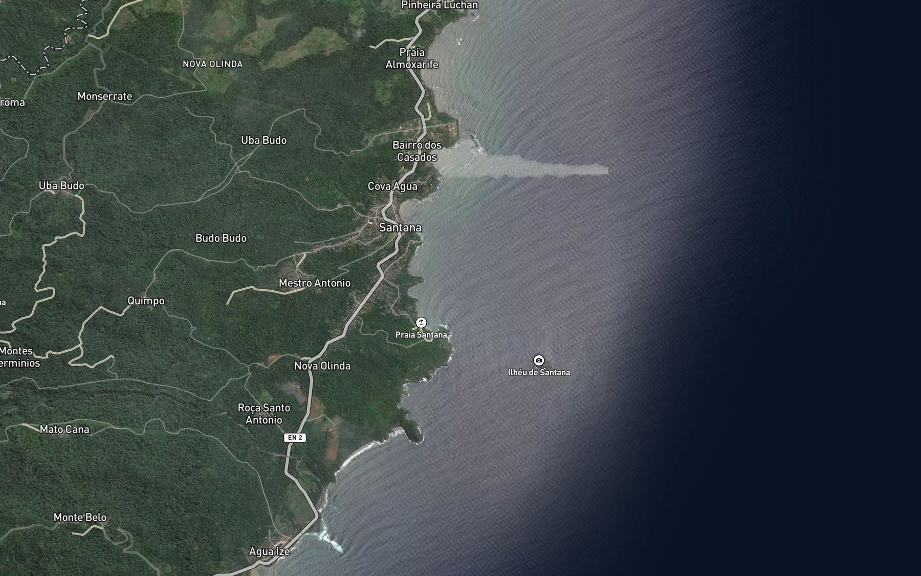 Satellite map of the Enseada de Sant'Ana