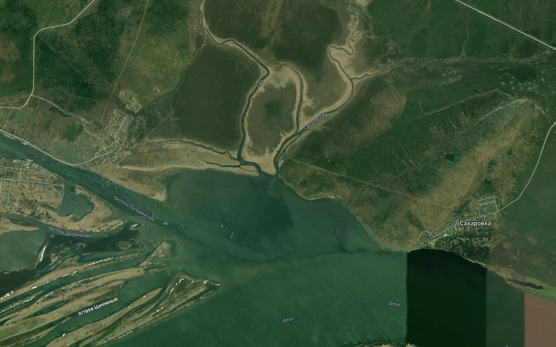 Satellite map of the Srednyaya Yema