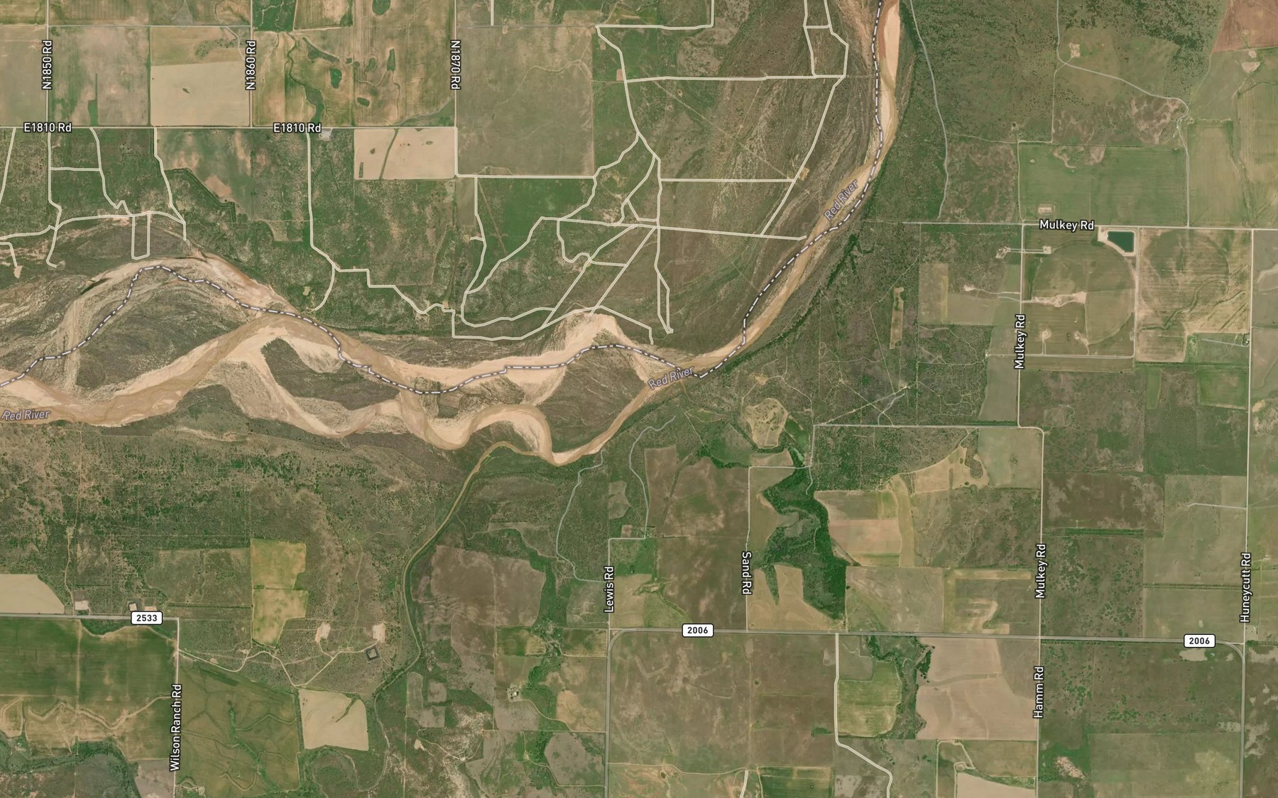 Satellite map of the Groesbeck Creek