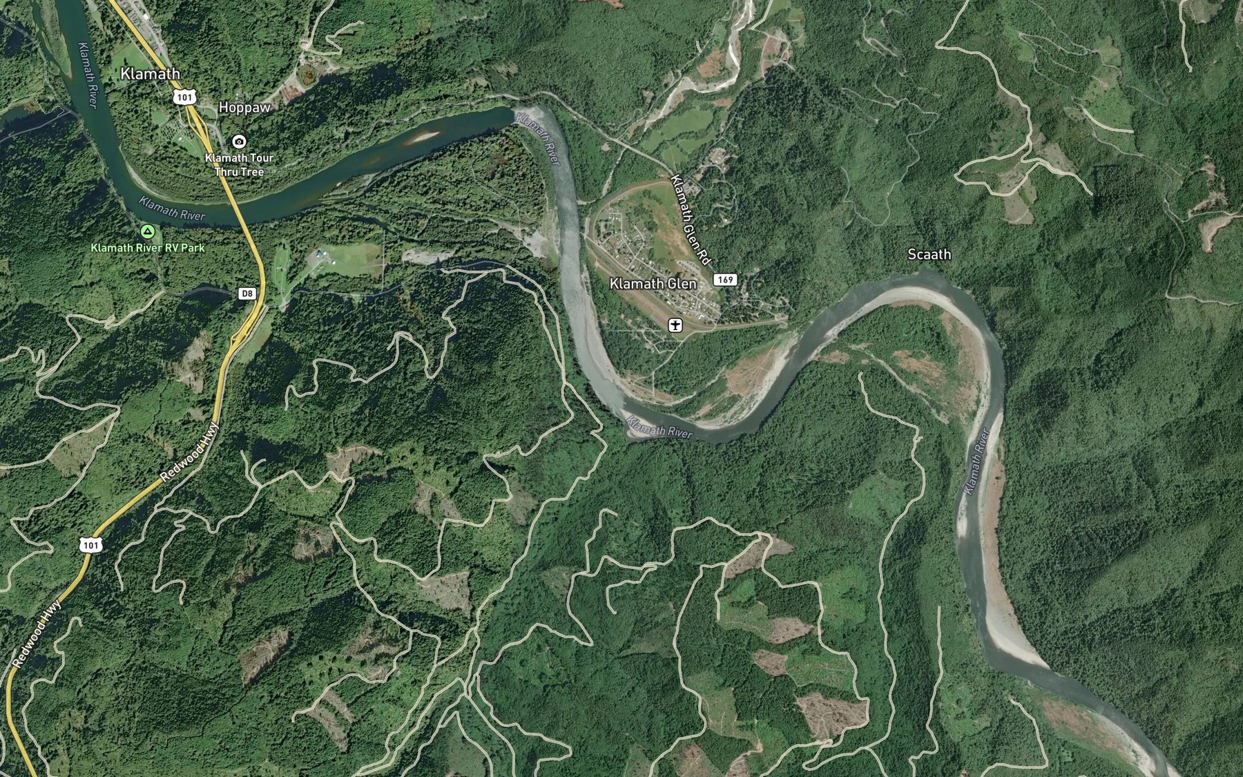 Satellite map of the McGarvey Creek