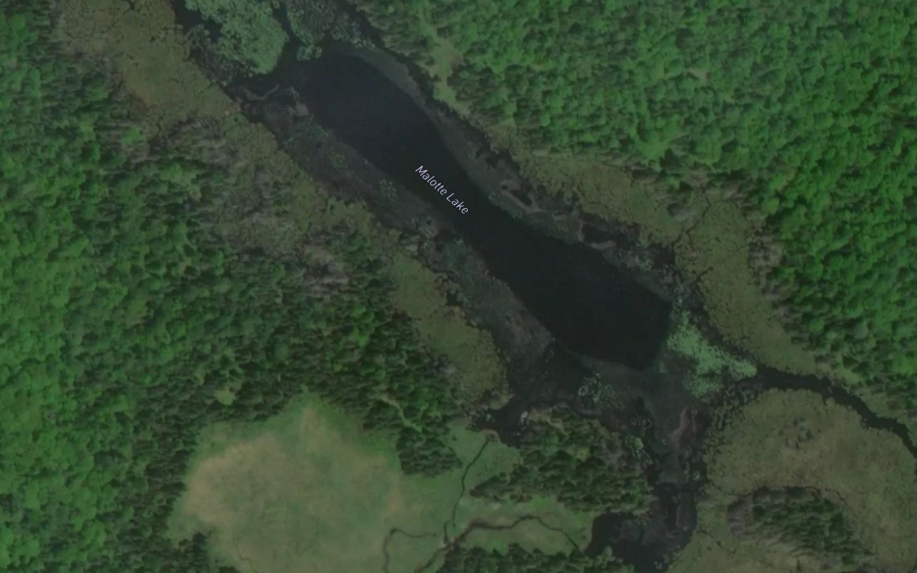 Satellite map of the Malotte Lake