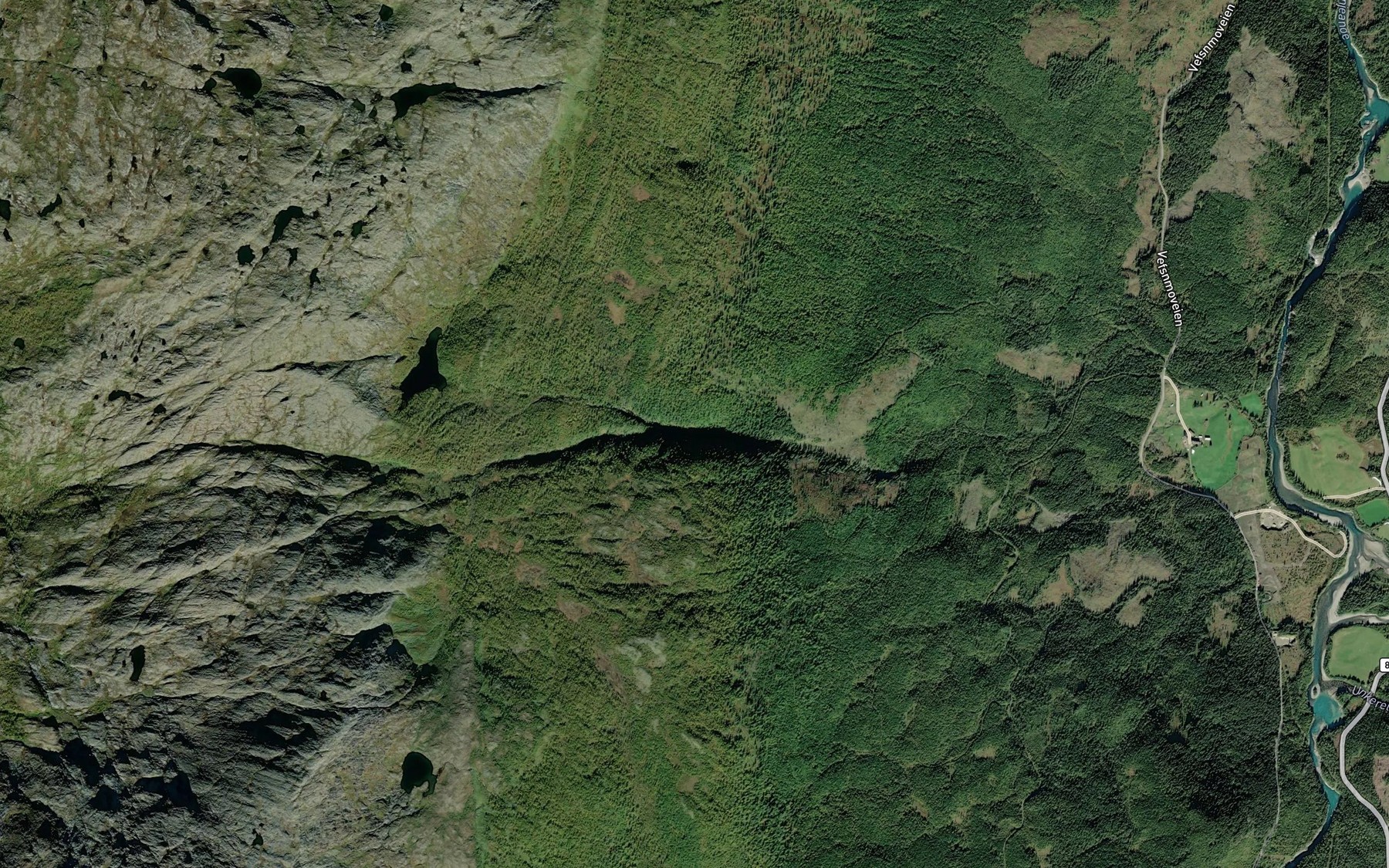 Satellite map of the Skardbekken