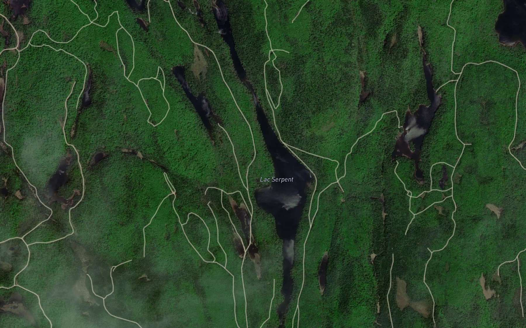 Satellite map of the Lac Serpent