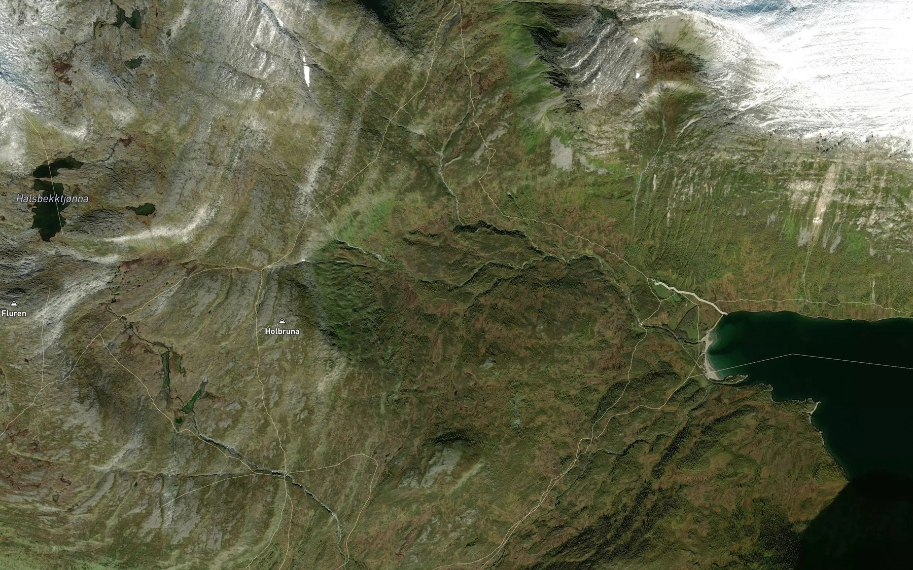 Satellite map of the Holbekken