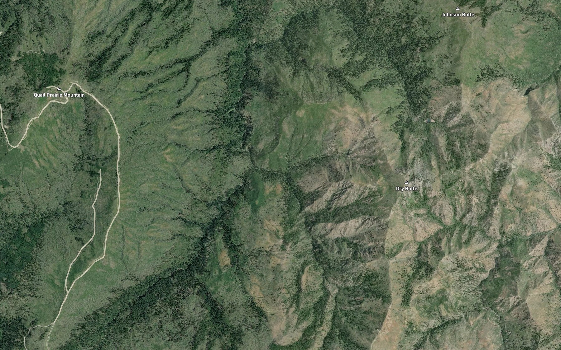 Satellite map of the Boulder Creek