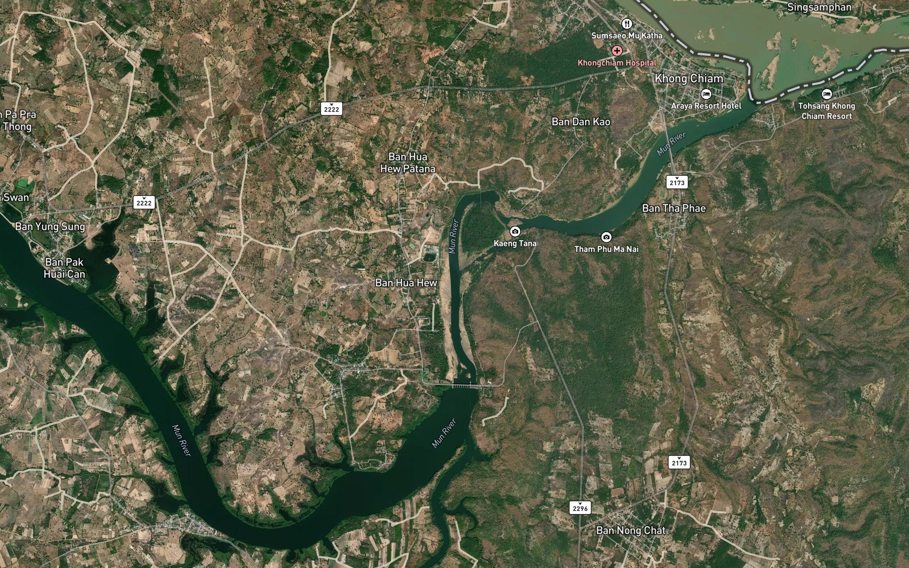 Satellite map of the Kaeng Tana